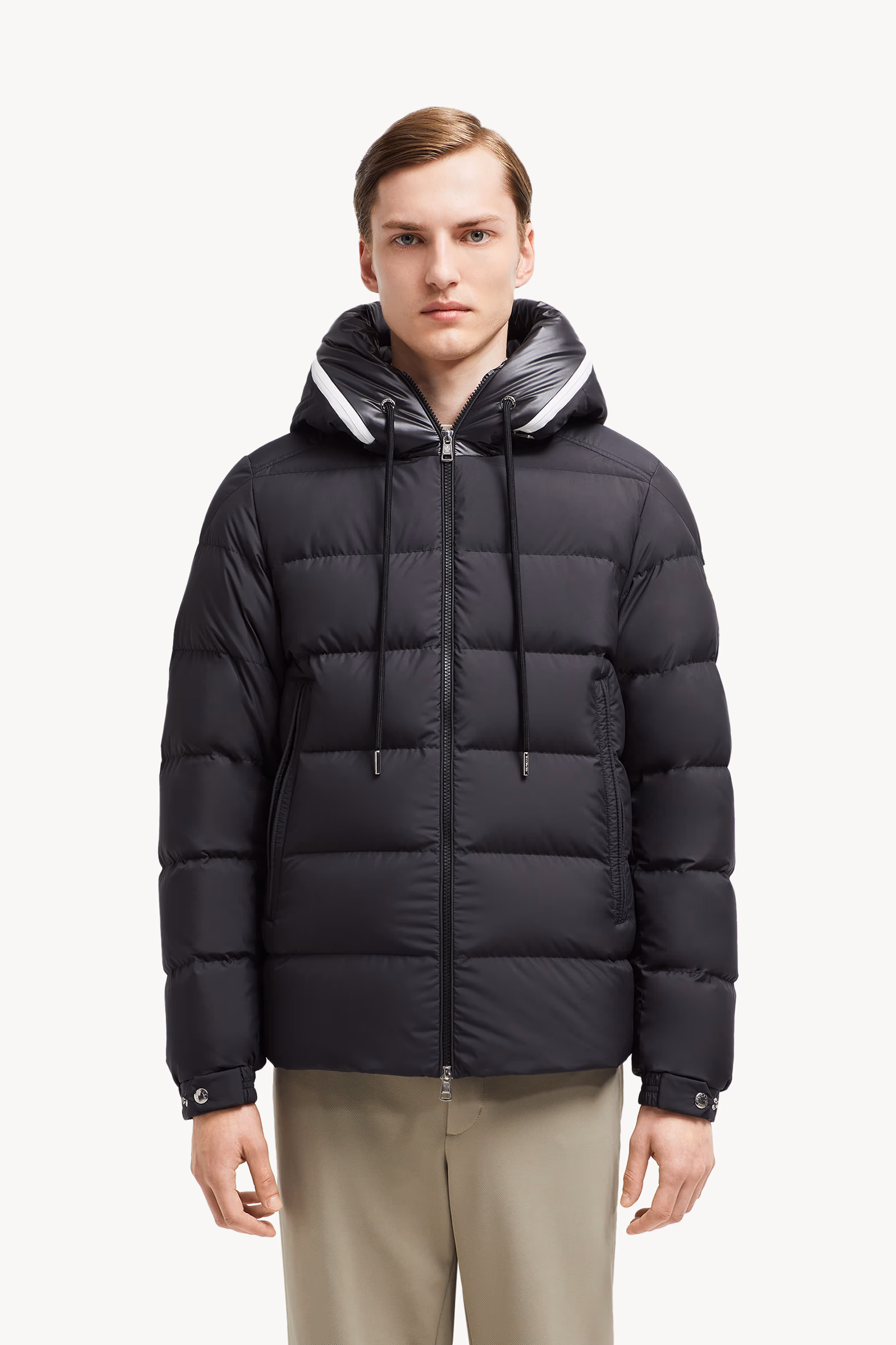 Cardere Hooded Short Down Jacket Men Black Moncler 3